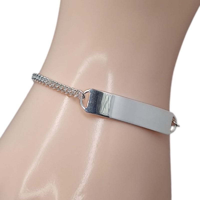 PULSERA AJUSTABLE  CON PLACA PLATA .925