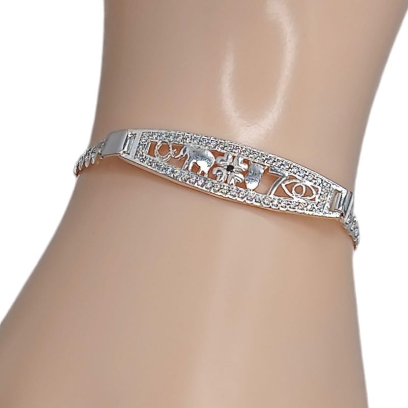 PULSERA DE LA SUERTE 7&quot; PLATA .925