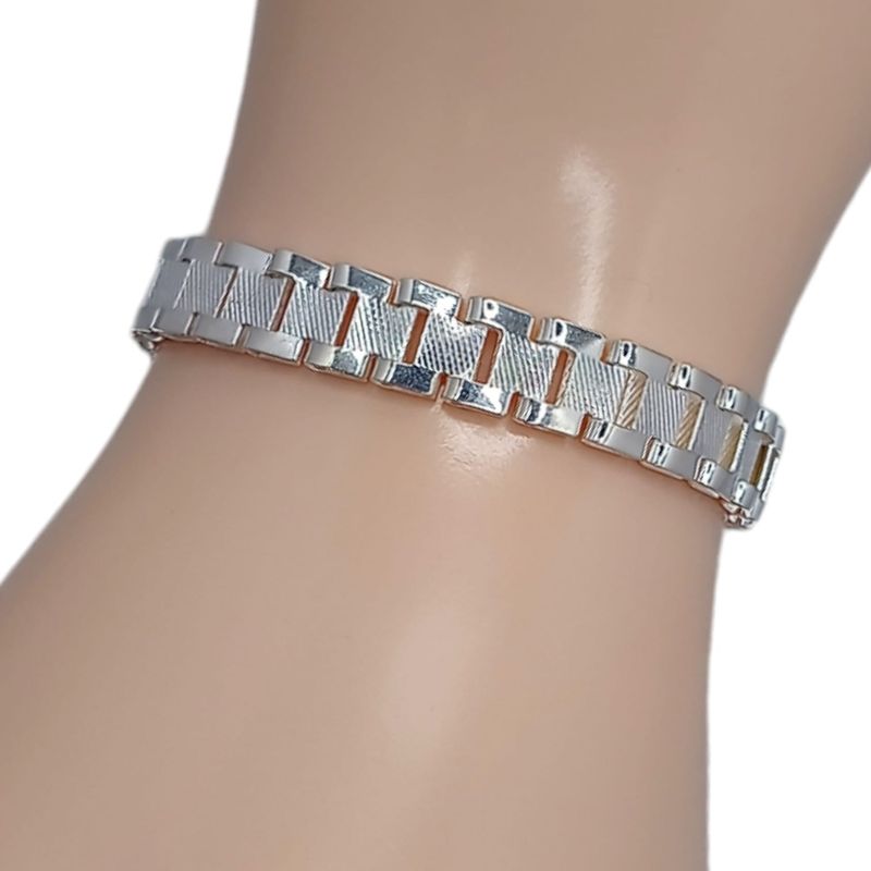 PULSERA ESTILO EXTENSIBLE  CABALLERO  8 MM PLATA .925