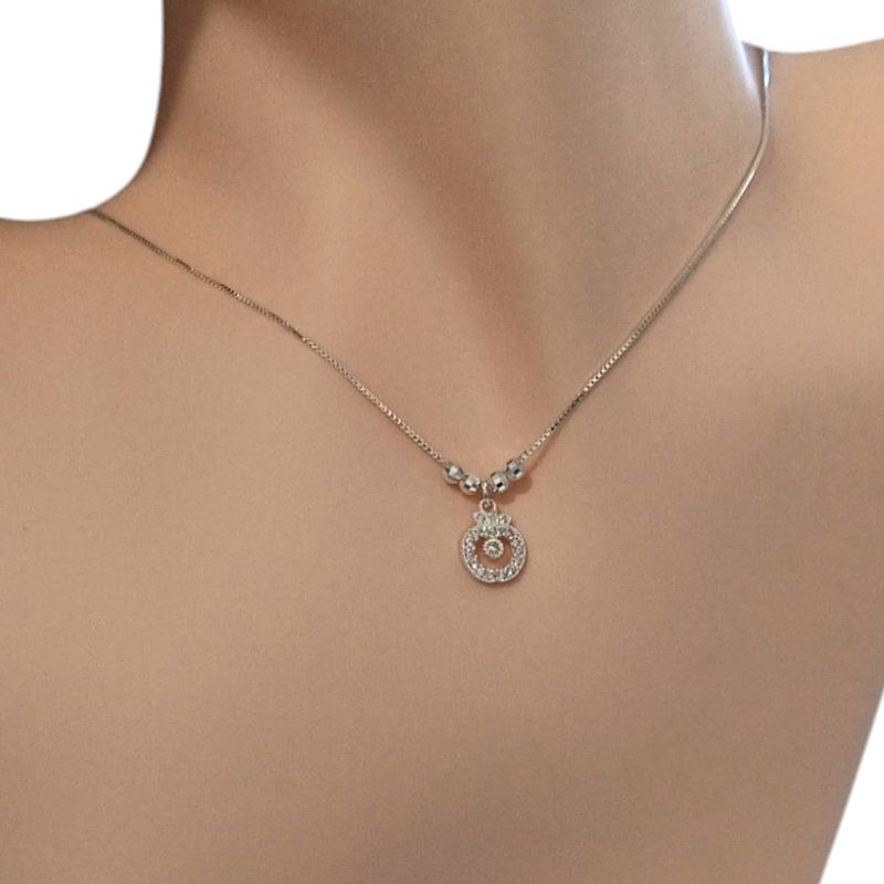 GARGANTILLA  Manzanita con micropave. 18&quot; de largo.  PLATA .925