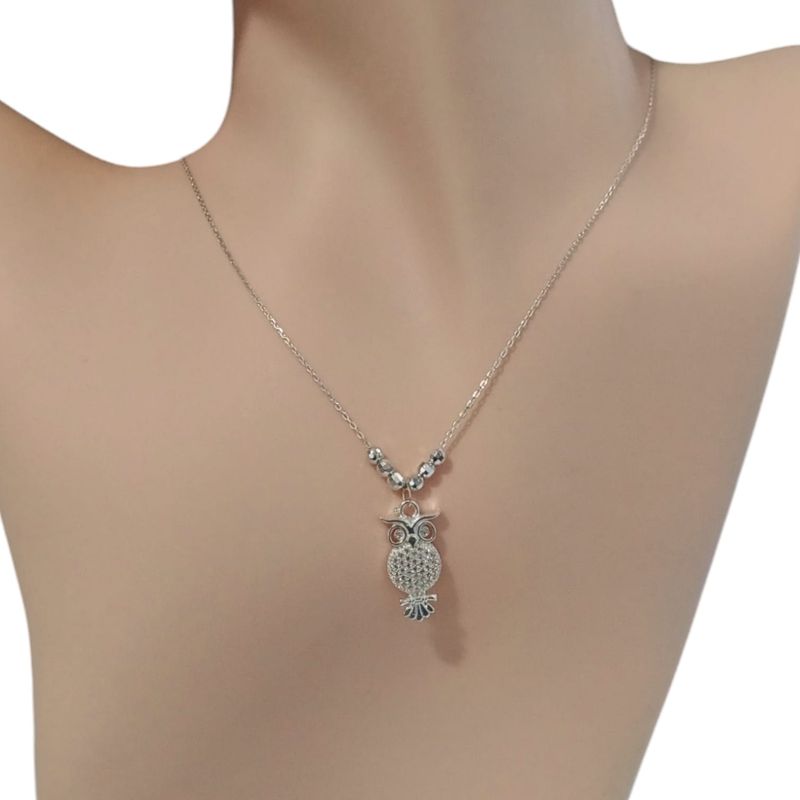GARGANTILLA 18&quot; AJUSTABLE TECOLOTE CON CZ PLATA .925
