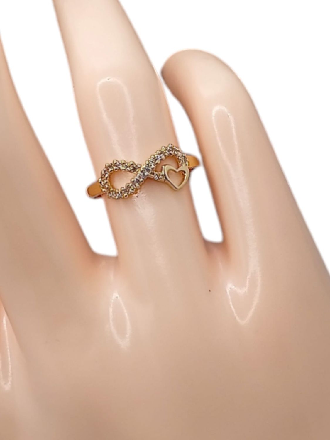 ANILLO INFINITO CON CORAZON # 6.5 ORO 14K