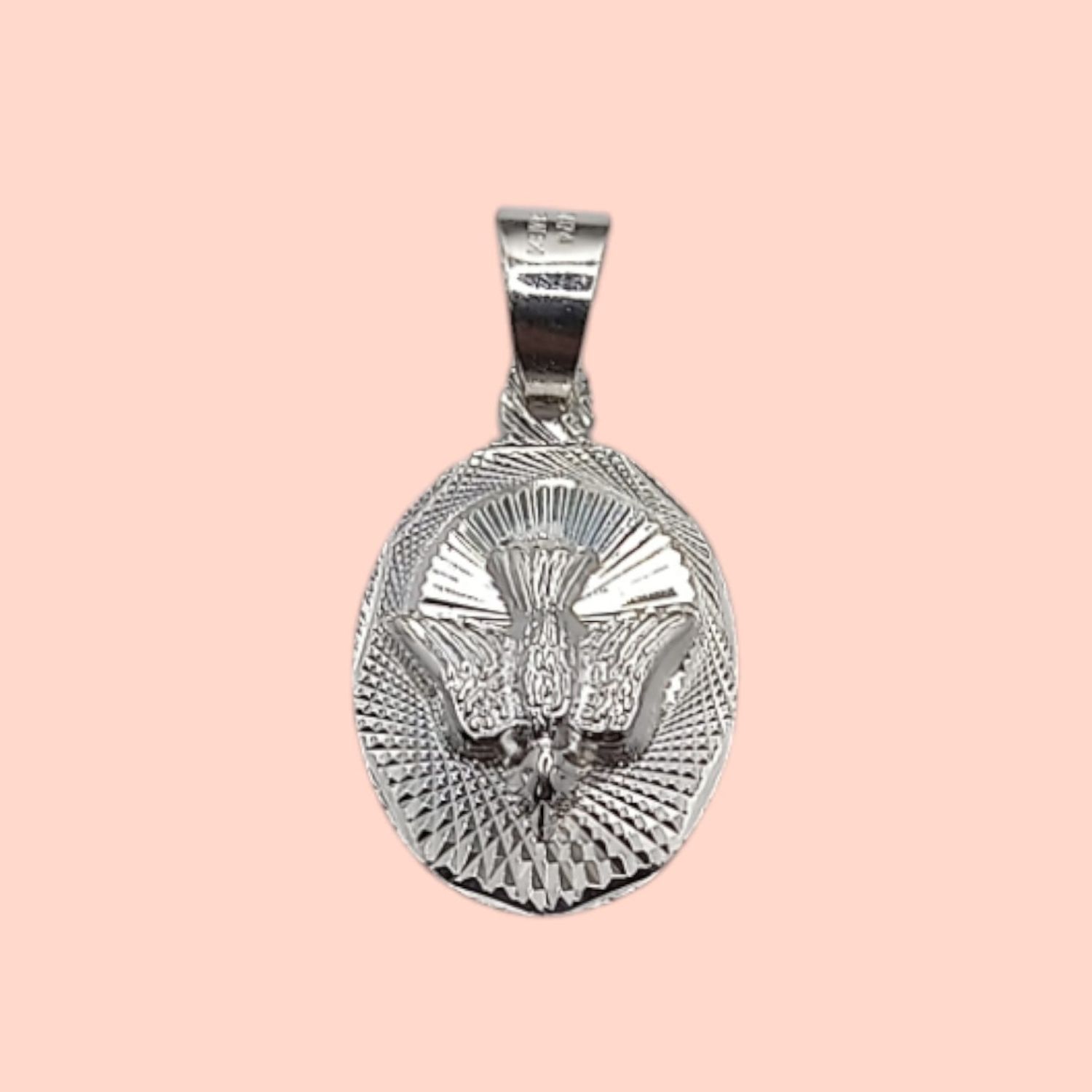 Medalla Espiritu Santo diamntada. Diferentes medidas. PLATA .925