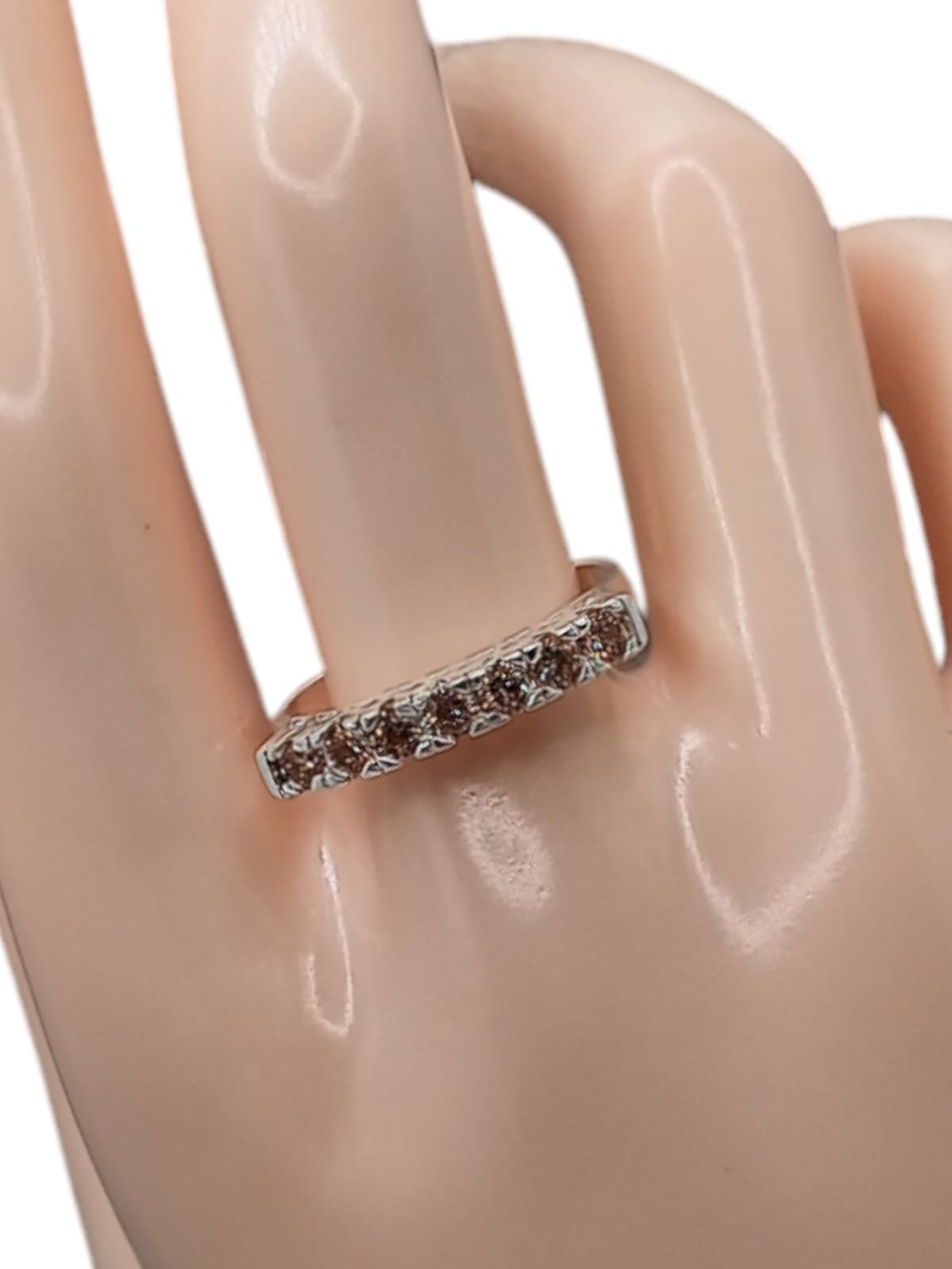 ANILLO CZ AMBAR # 10.5 PLATA .925