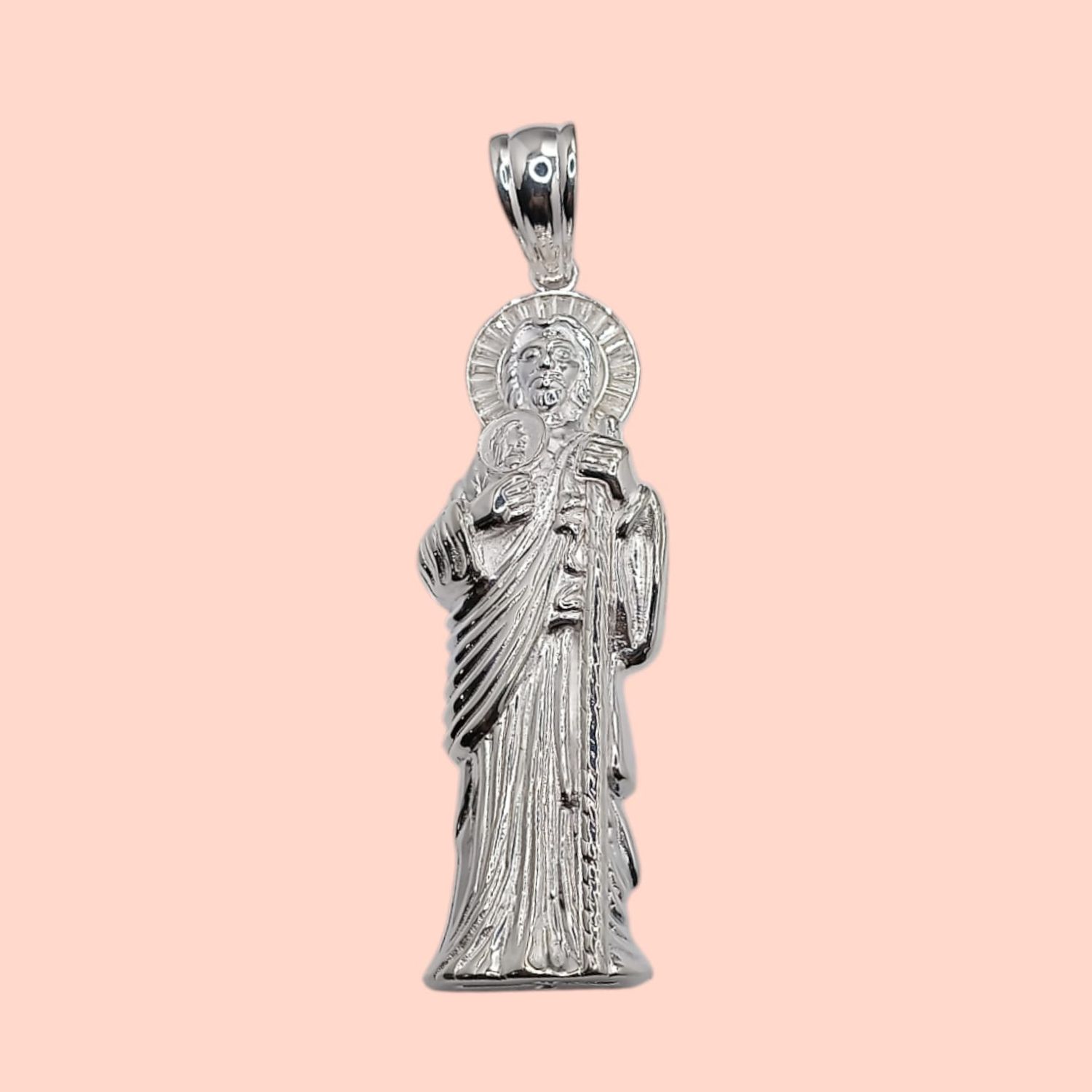 DIJE SAN JUDAS T HUECO 12 CM LARGO TOTAL PLATA .925