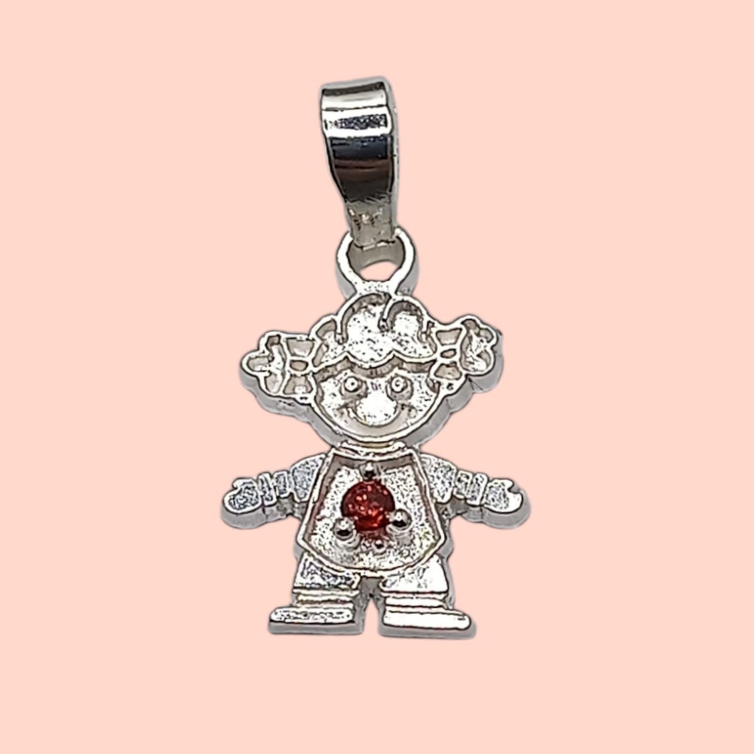 Dije Niña Mes Julio, 1.8cm. de largo.  PLATA .925