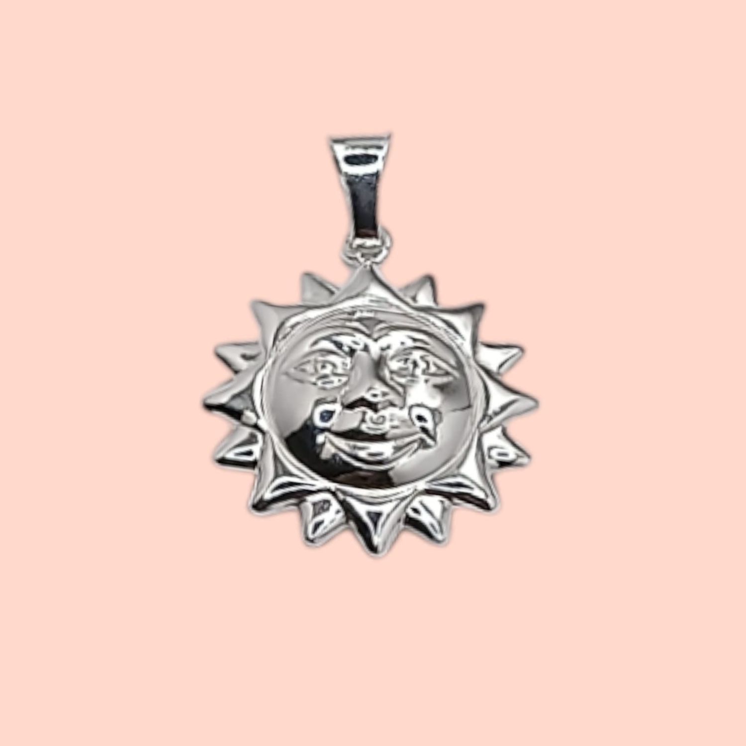 DIJE SOL MEDIANO 3 CM PLATA .925