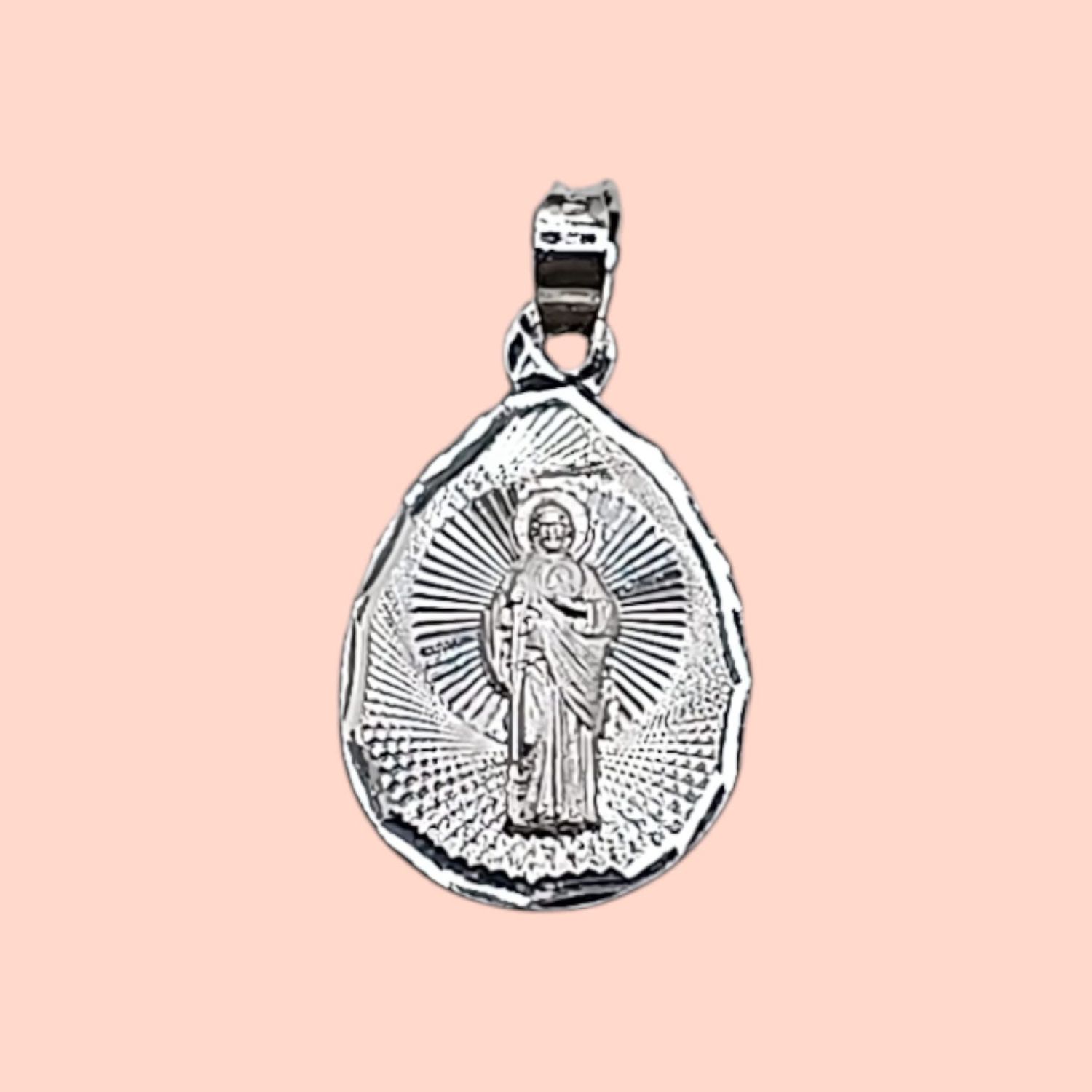MEDALLA SAN JUDAS T GOTA  2.5CM PLATA .925