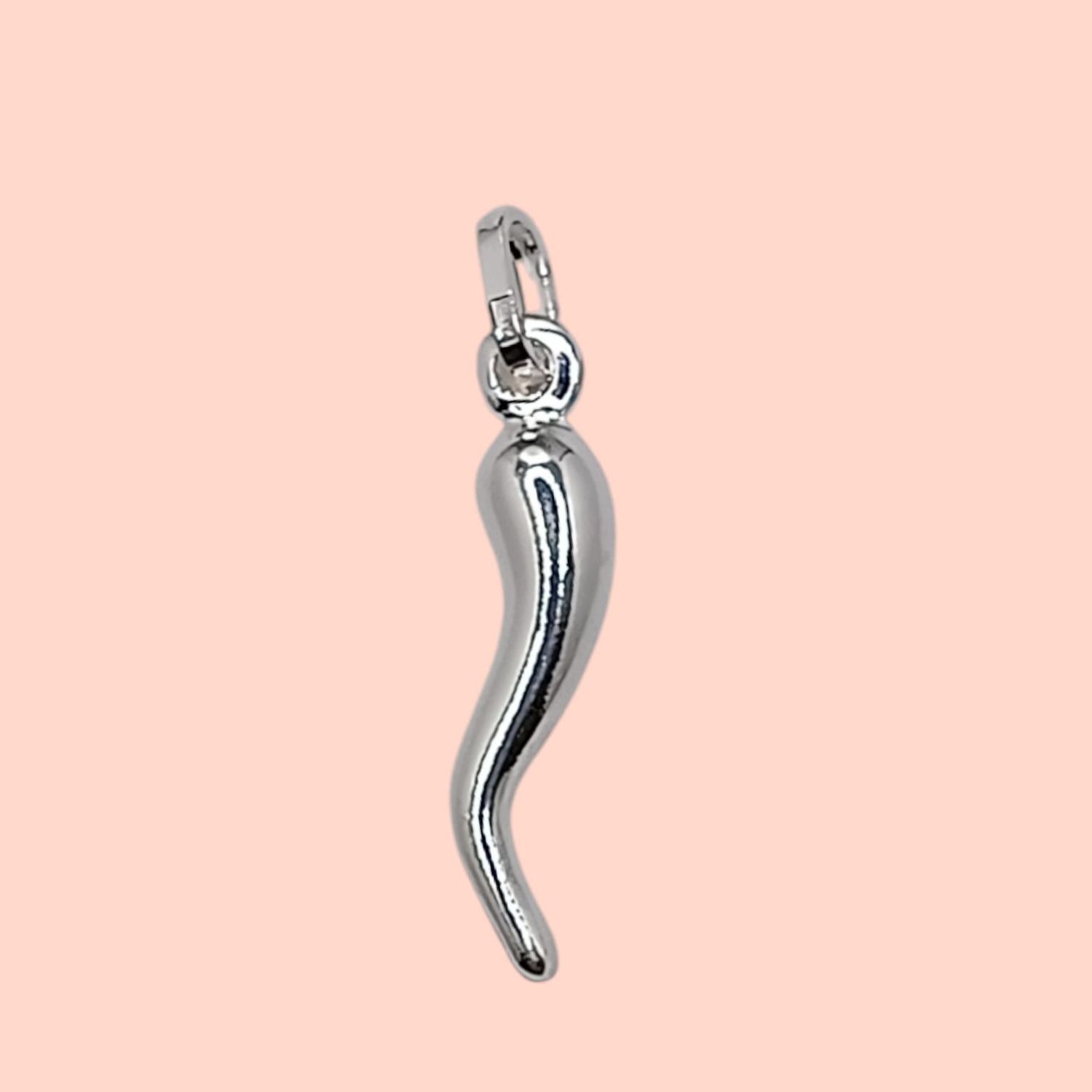 DIJE CUERNO ABUNDANCIA 2.5 CM PLATA .925