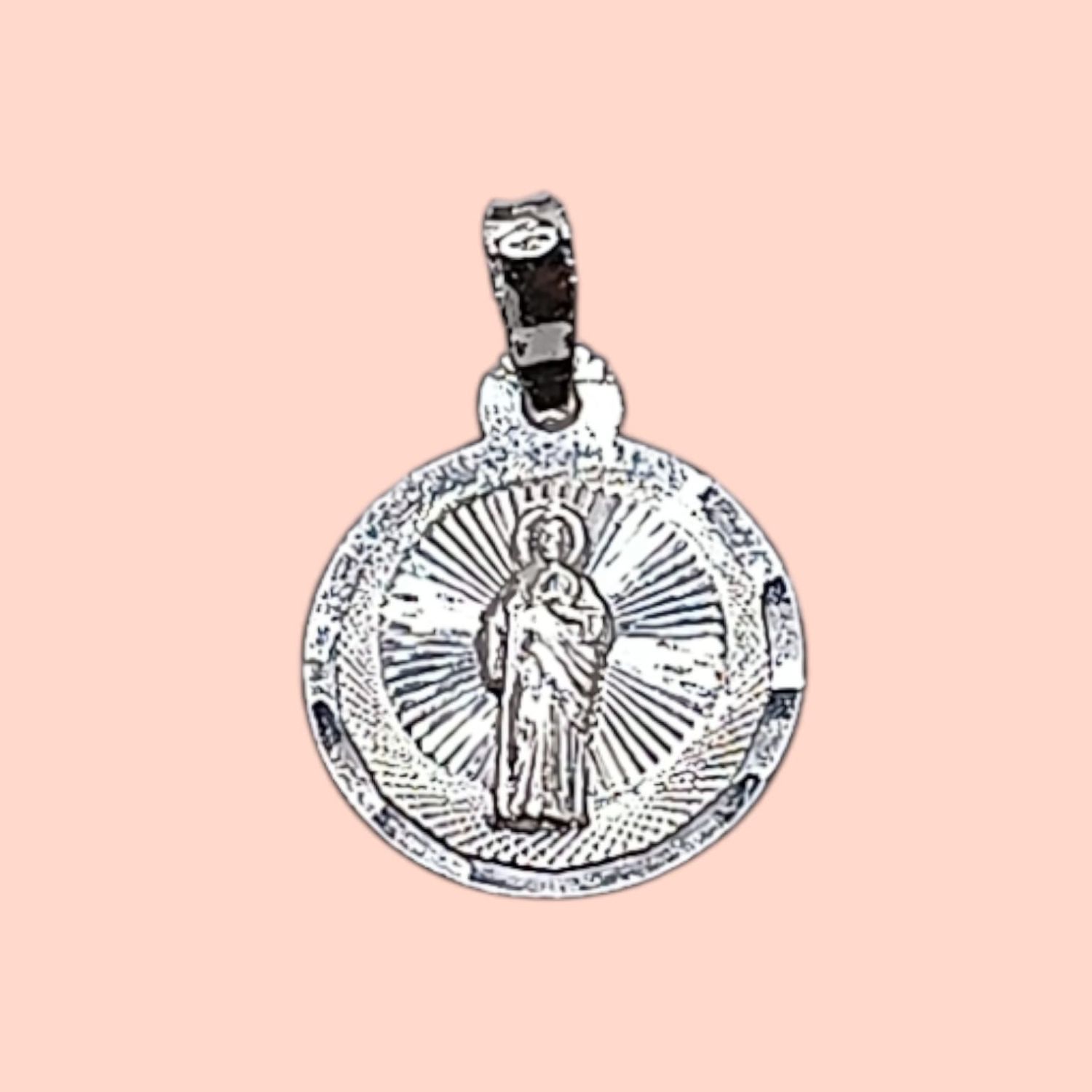 DIJE MEDALLA SAN JUDAS T  2CM PLATA .925