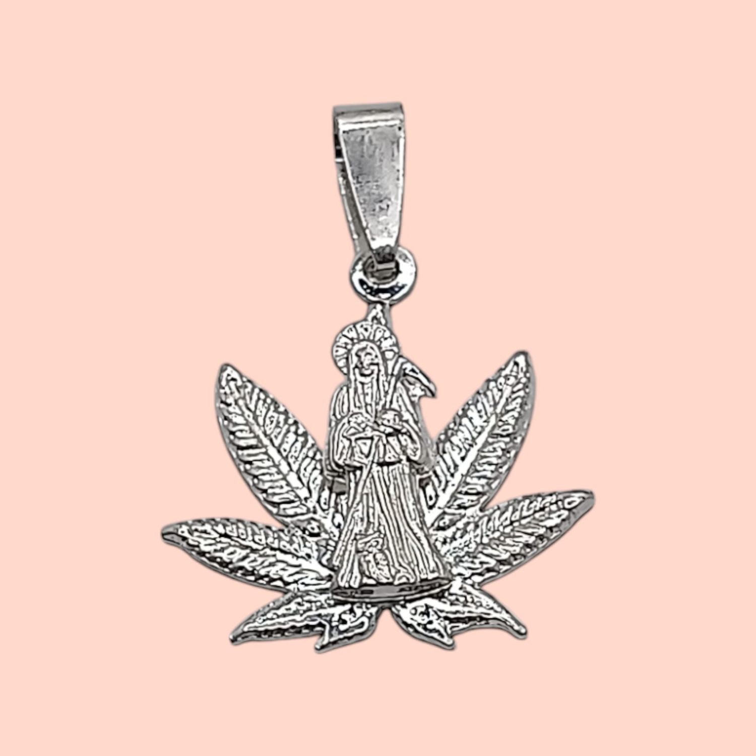 DIJE  MARI CON SANTA MUERTE 1&quot; PLATA .925