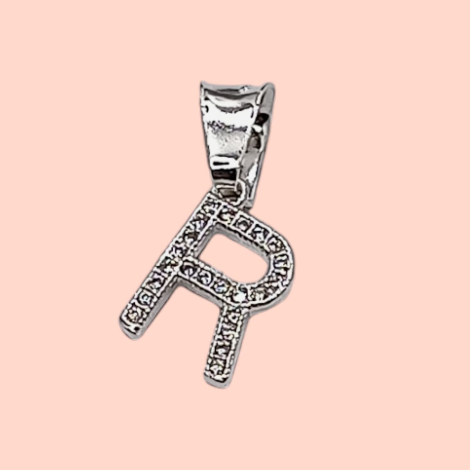 DIJE LETRA R 1 CM PLATA .925