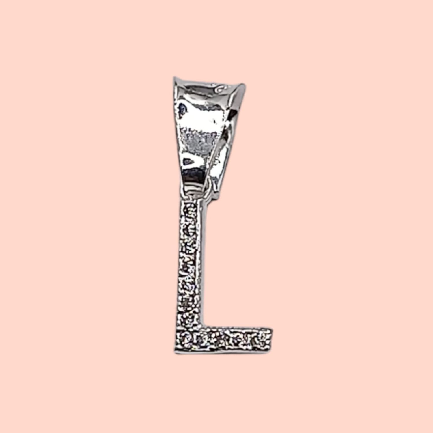 DIJE LETRA L 1 CM CON MINI CZ PLATA .925