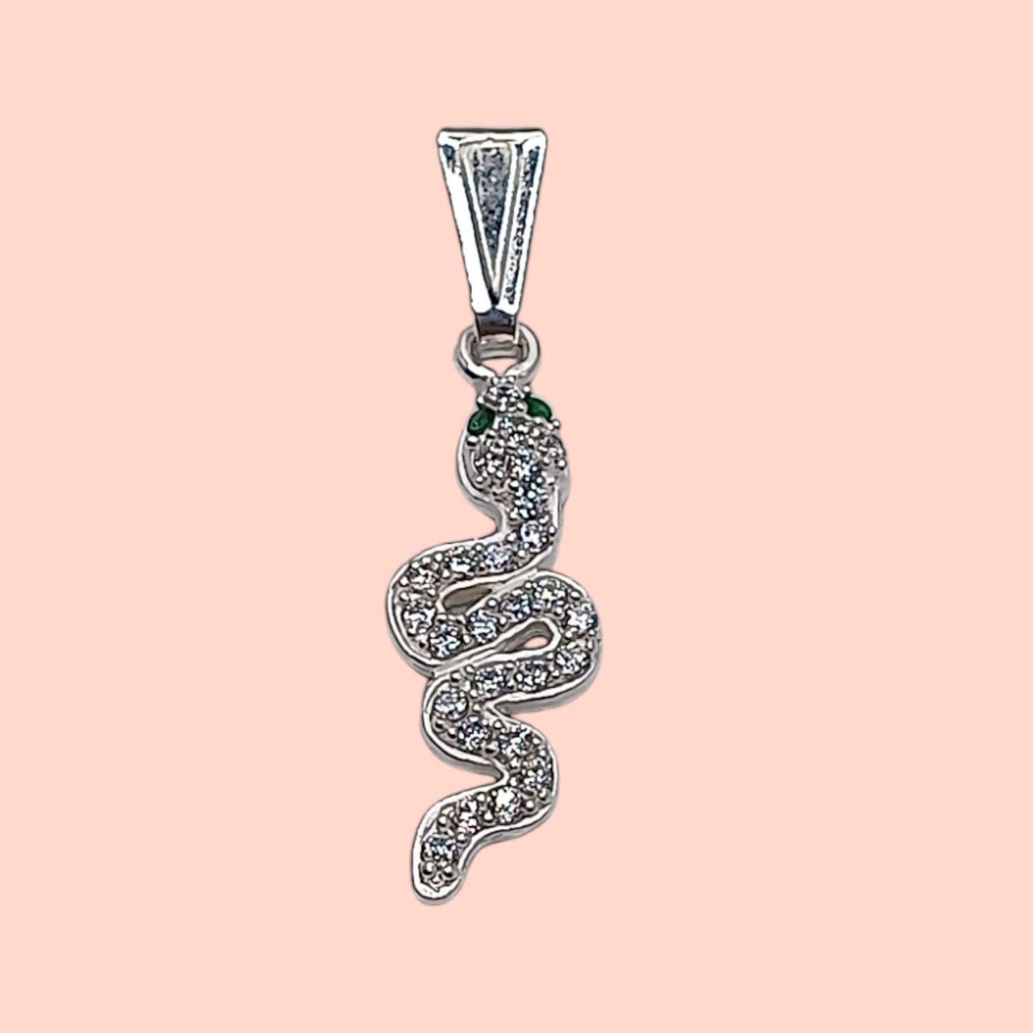Dije Vibora con micropave. 2.8cm. de largo PLATA .925