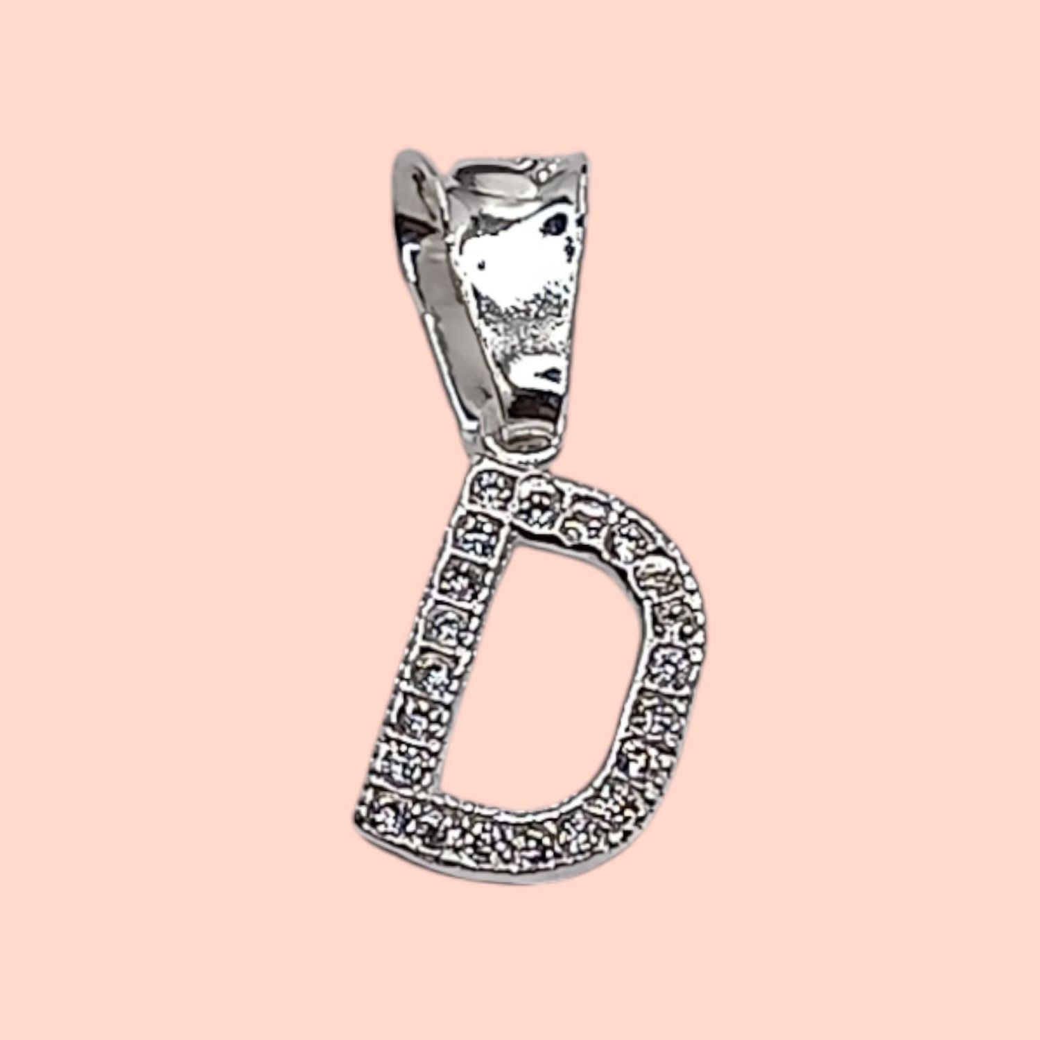 DIJE LETRA D 1 CM CON MINI CZ PLATA .925