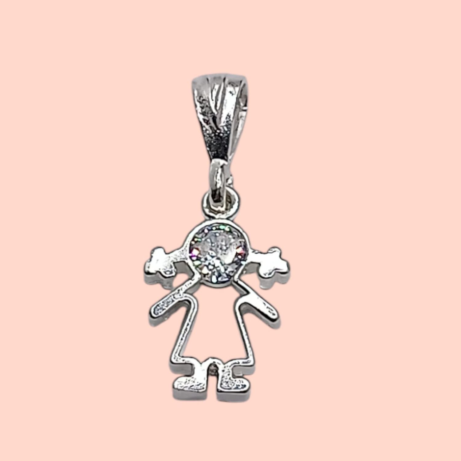DIJE NIÑA 2 CM CON CZ PLATA .925