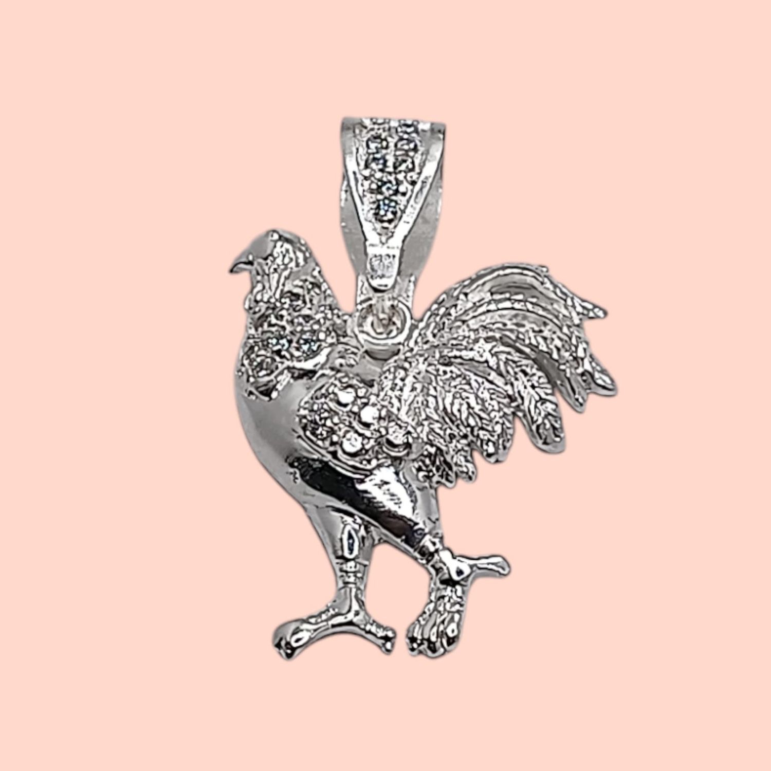 Dije Gallito Mide. 3cm PLATA .925