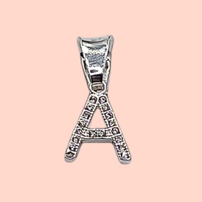 DIJE LETRA A 1 CM CON MINI CZ PLATA .925