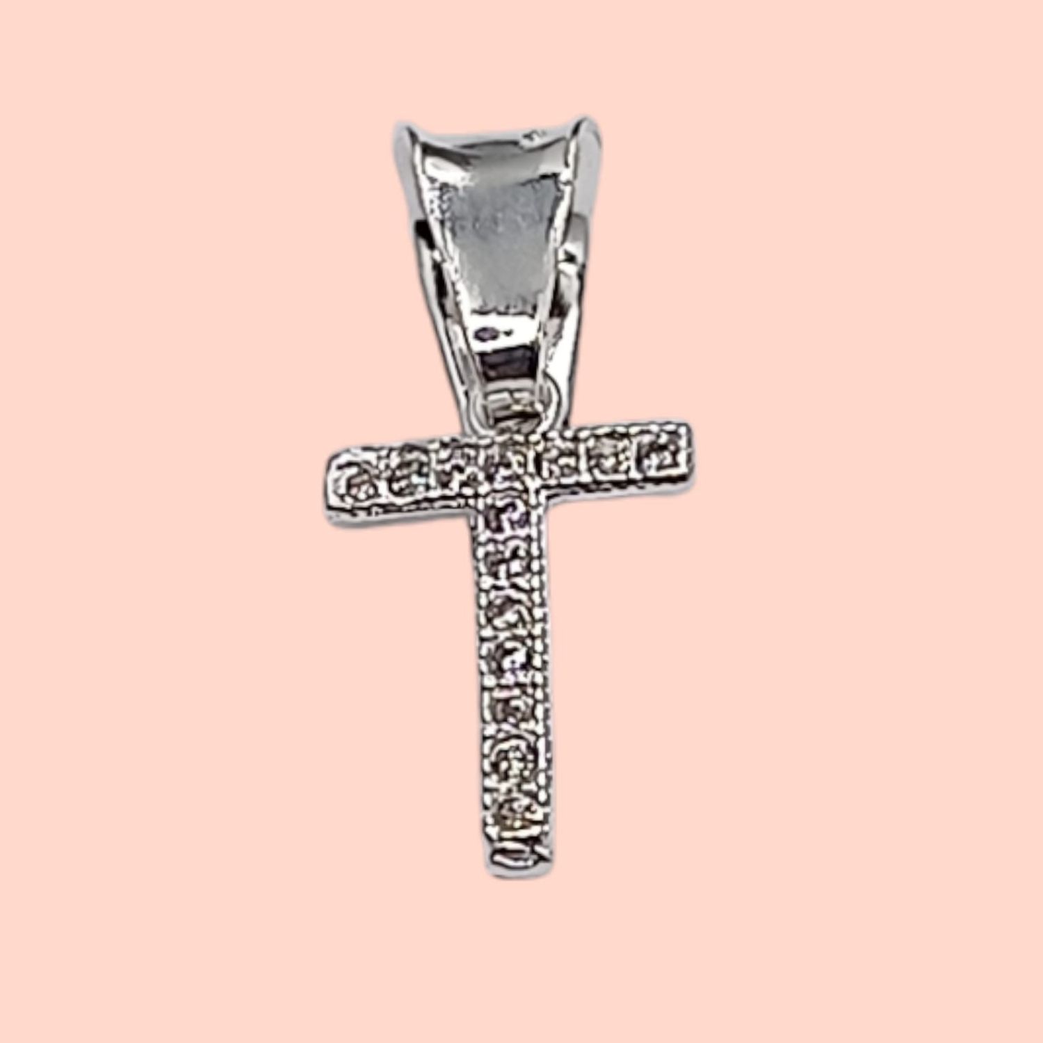 DIJE LETRA T 1 CM CON MINI CZ PLATA .925