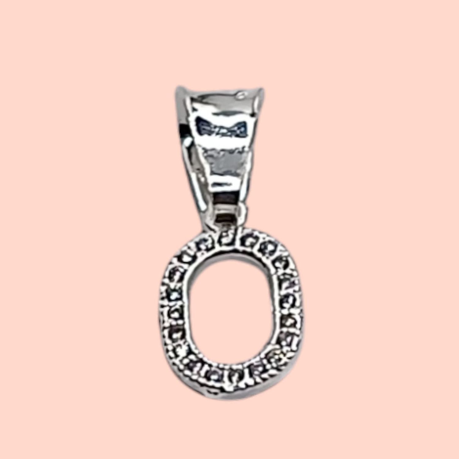 DIJE LETRA O 1 CM CON MINI CZ PLATA .925