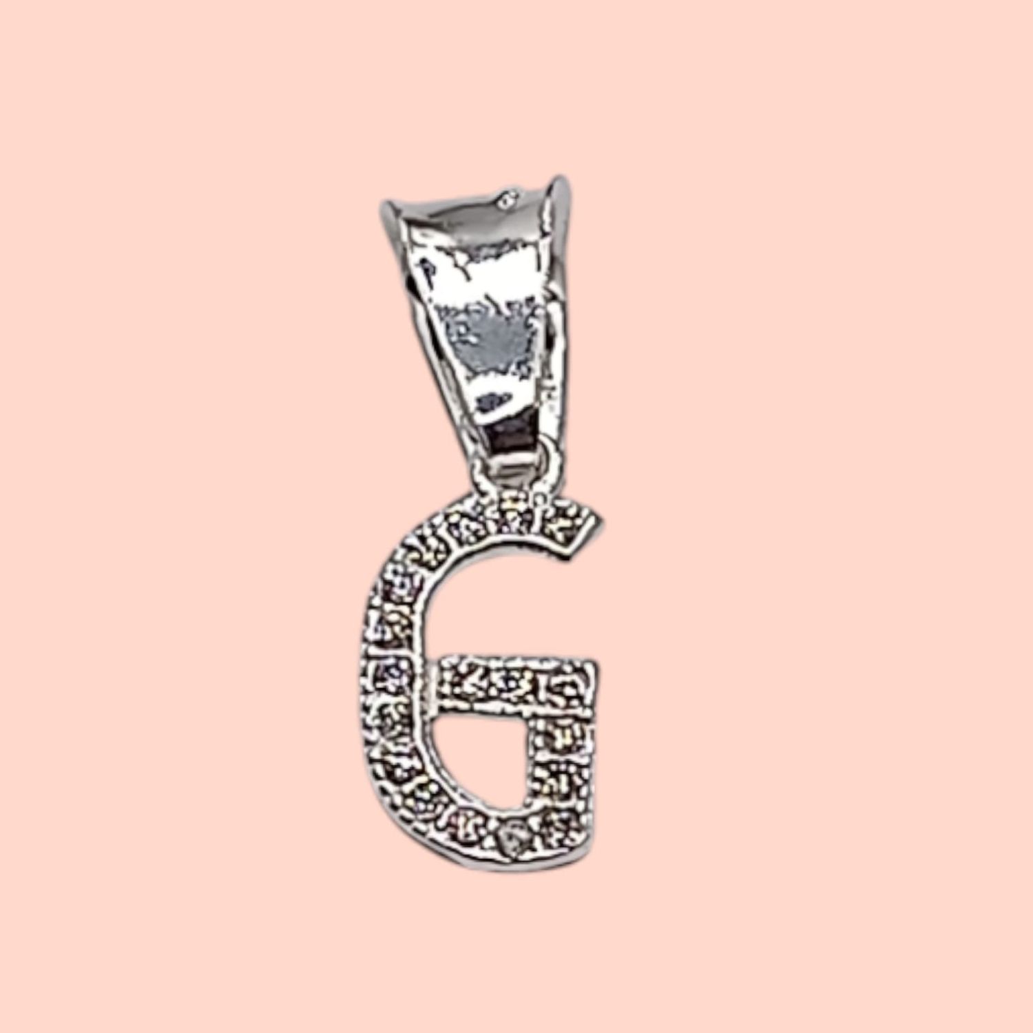 DIJE LETRA G 1CM CON MINI CZ PLATA .925