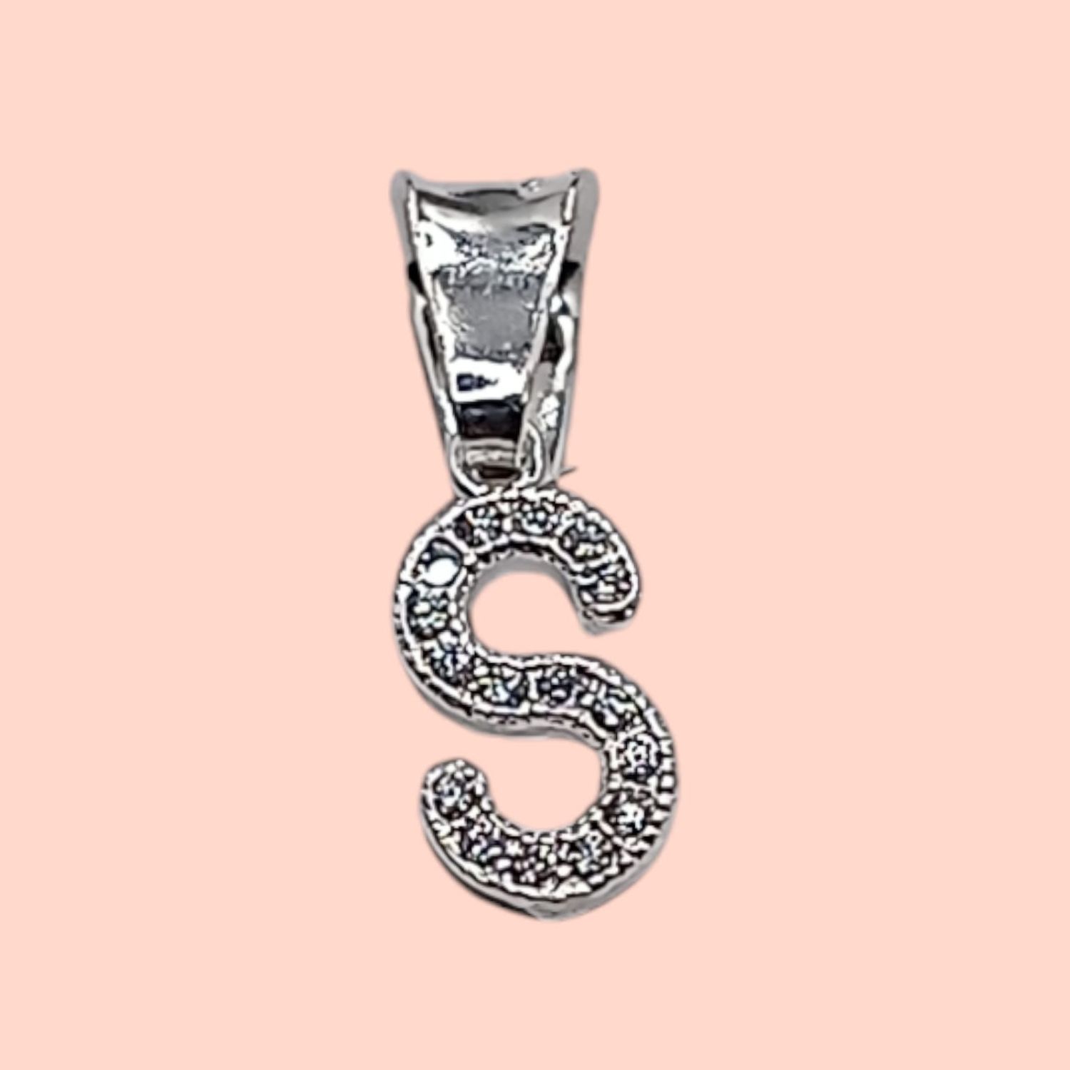 DIJE LETRA S 1 CM CON MINI CZ PLATA .925