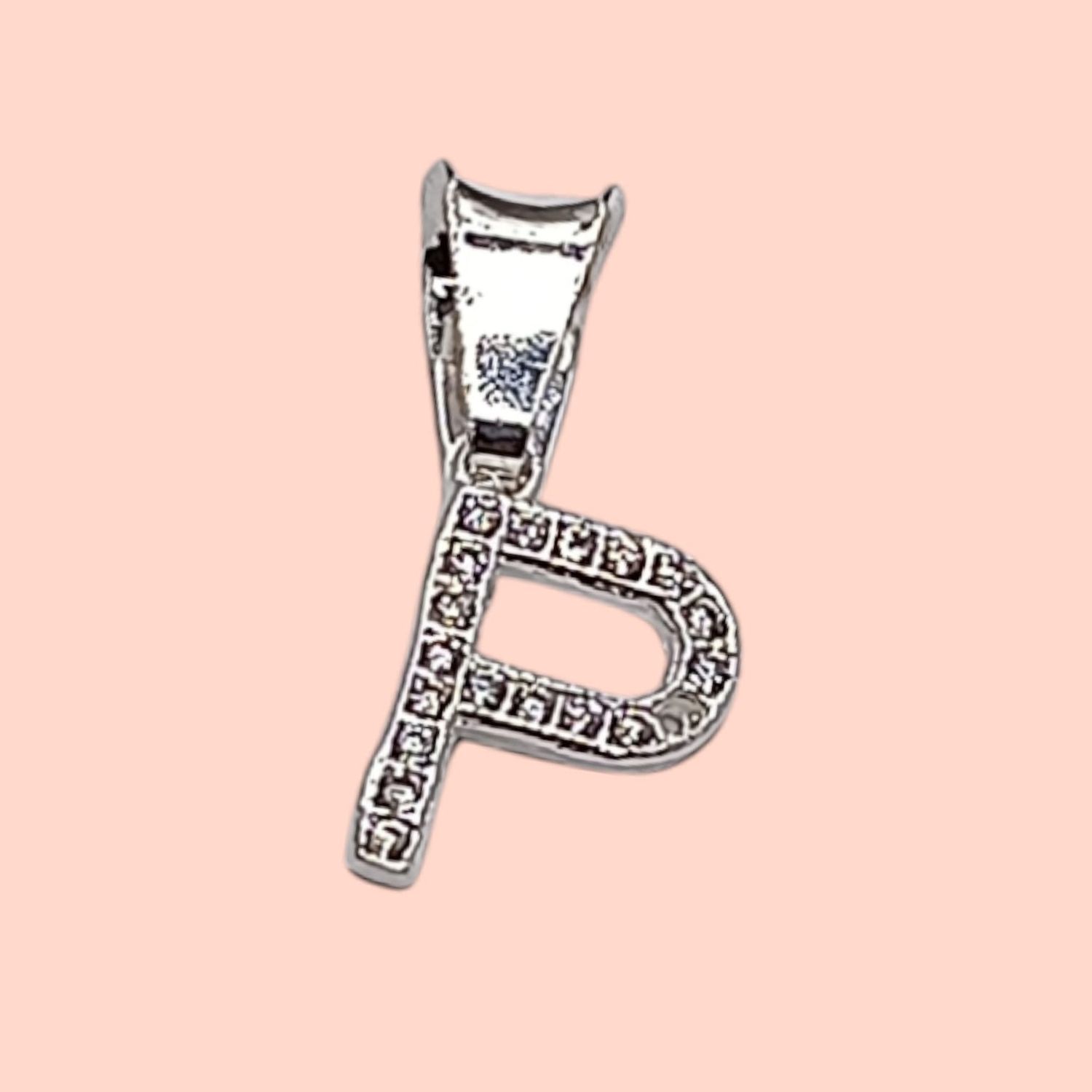 DIJE LETRA P 1 CM CON MINI CZ PLATA .925