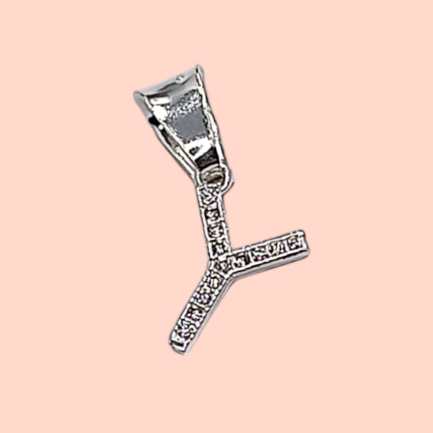 DIJE LETRA Y 1 CM CON MINI CZ PLATA .925