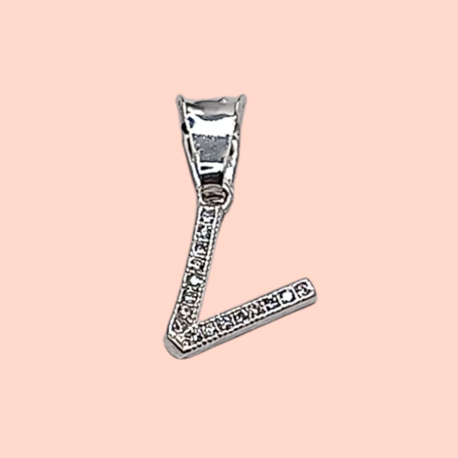 DIJE LETRA V 1 CM CON MINI CZ PLATA .925