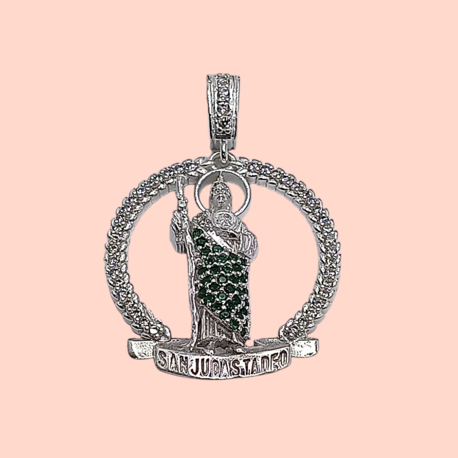 DIJE SAN JUDAS T 4.5 CM LARGO TOTAL PLATA .925