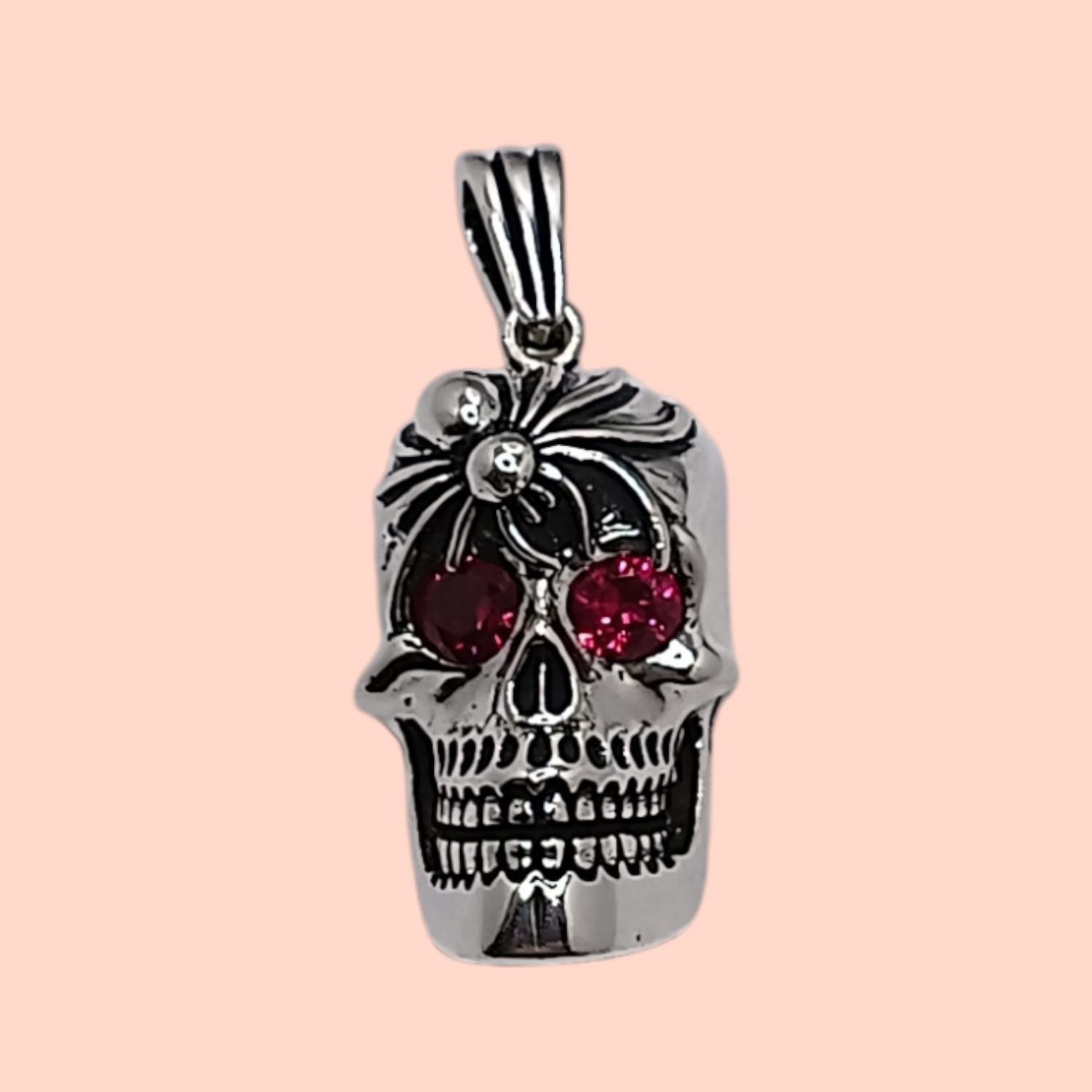 Dije Calavera Tipo Oxy Mide 3.5 cm plata 925