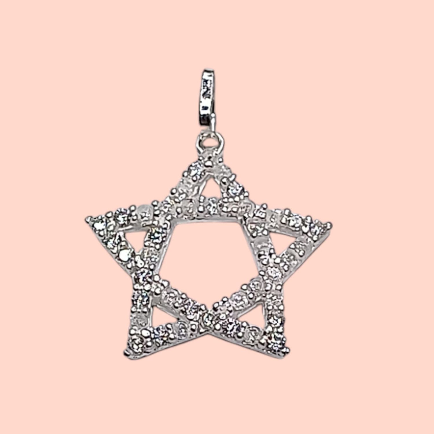 Dije estrella con cz 2 cm PLATA .925