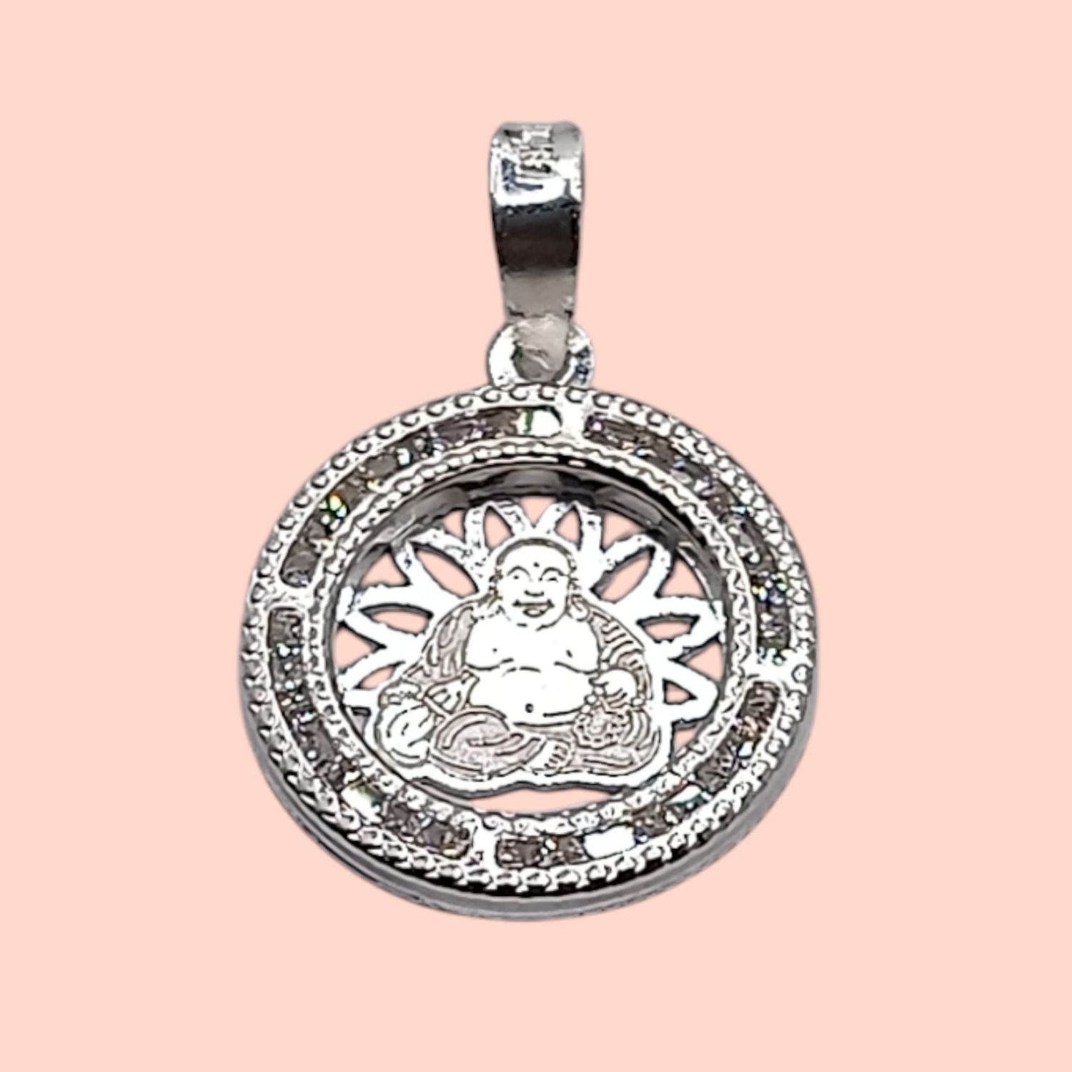 Medalla de buda con cz PLATA .925