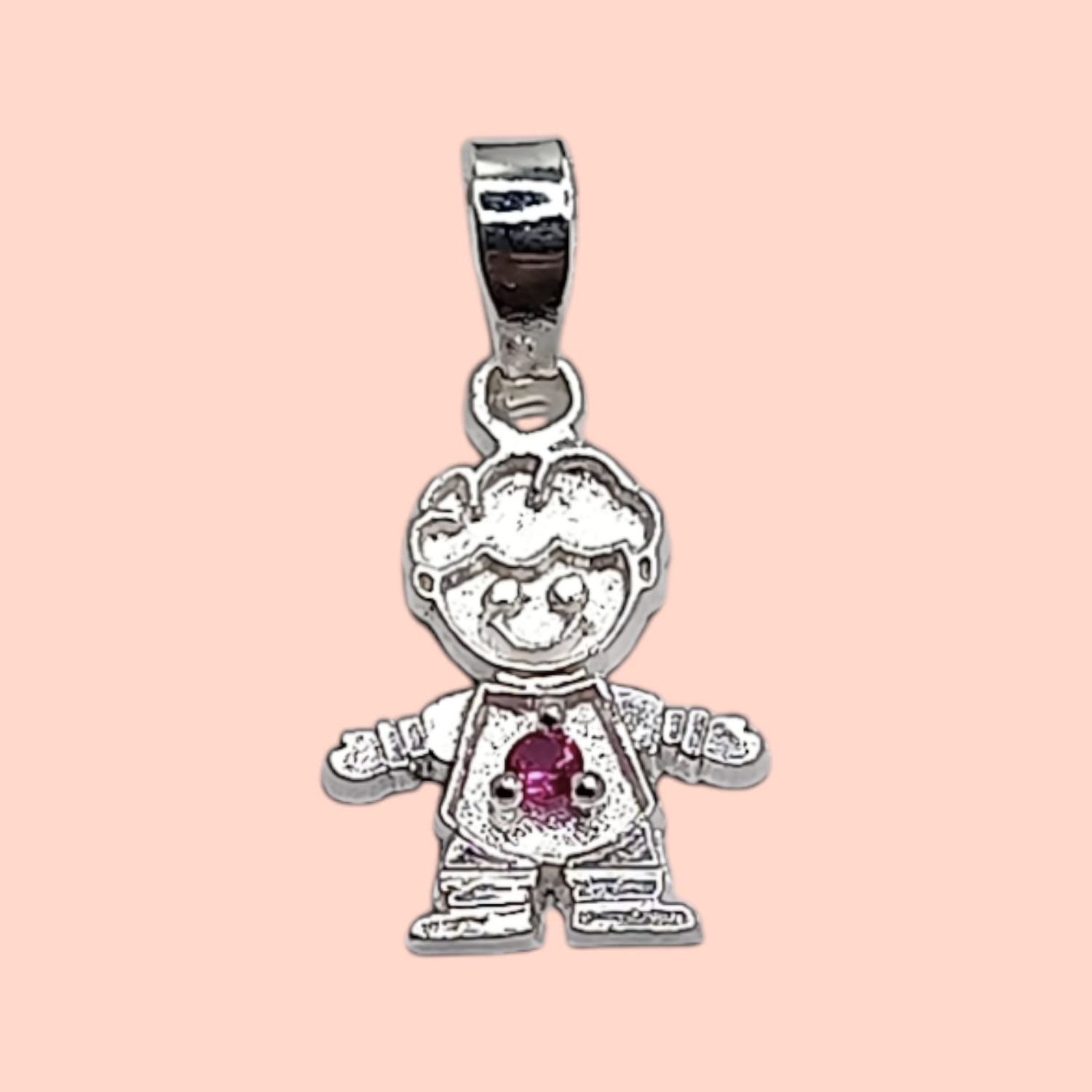 Dije Niño Mes Enero. 1.8cm. de largo. PLATA .925
