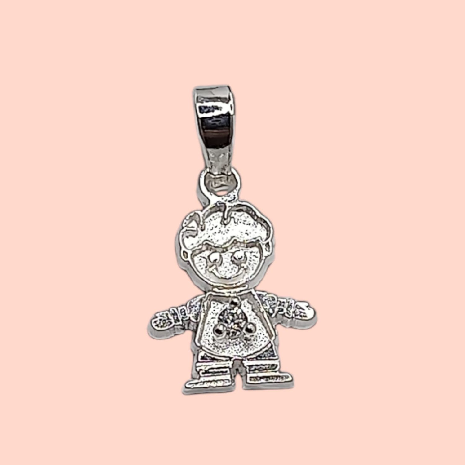 Dije Niño Mes Abril. 1.8cm. de largo. PLATA .925