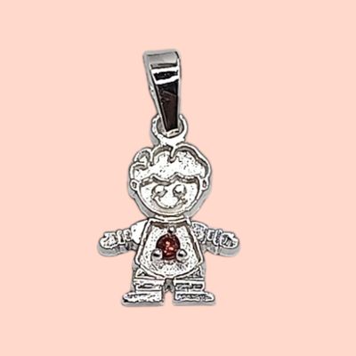 Dije Niño mes Julio, 1.8cm. de largo. PLATA .925