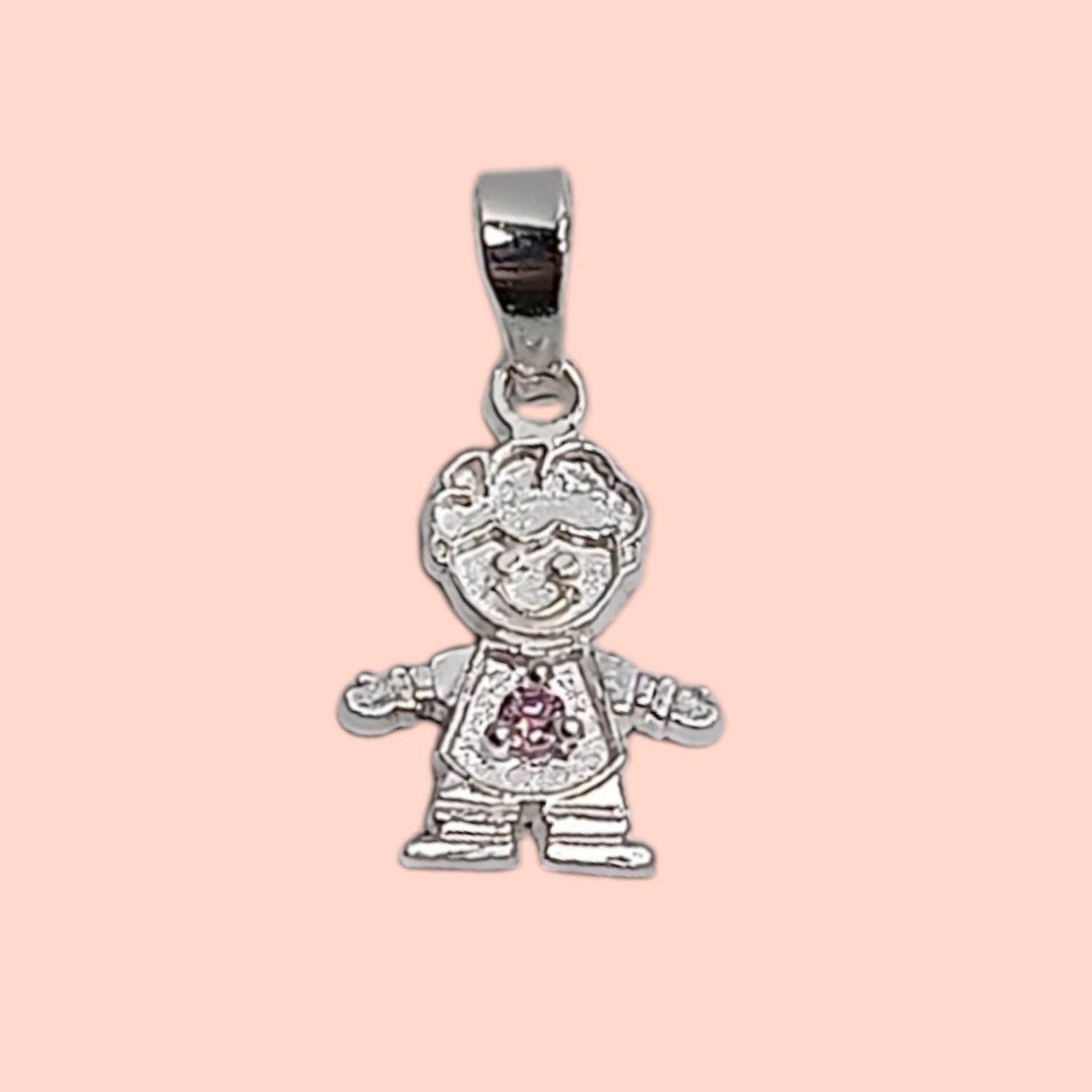 Dije Niño mes Octubre. 1.8cm. de largo. PLATA .925