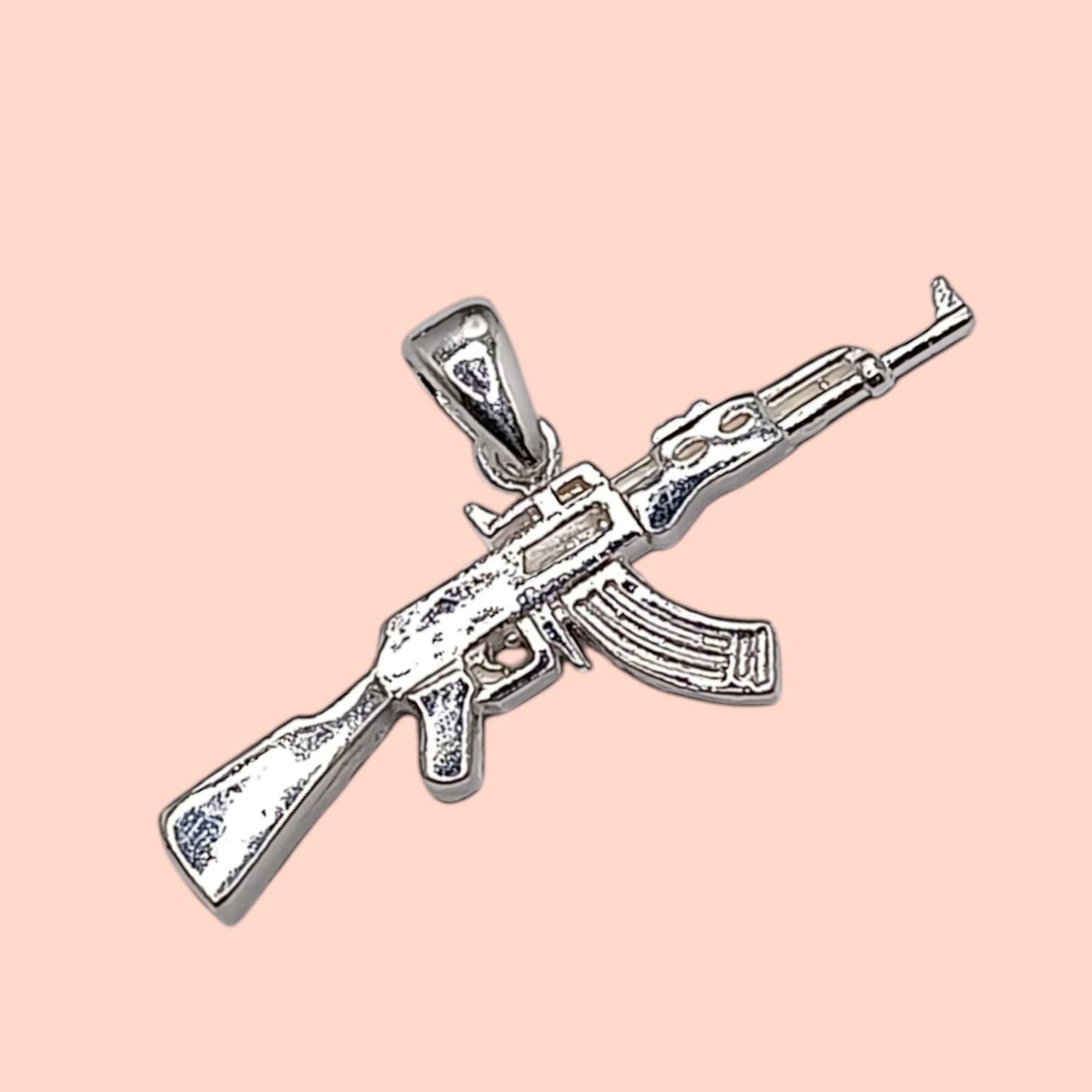 DIJE RIFLE 4 CM LARGO PLATA .925