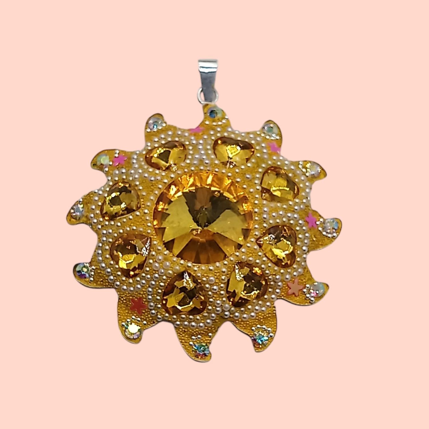 DIJE ARTESANAL BASE PLATA SOL5 CM PLATA .925