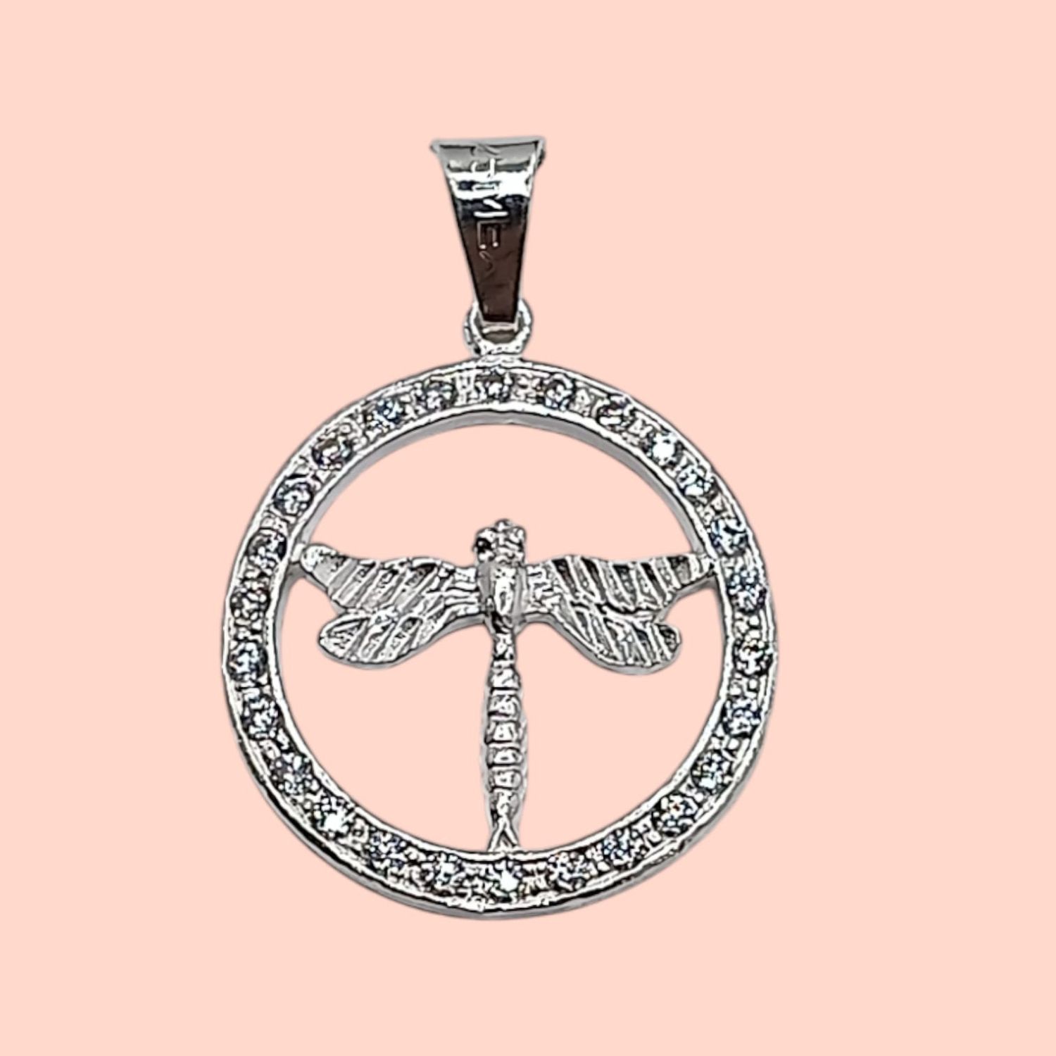 Dije de libelula diamantado PLATA .925