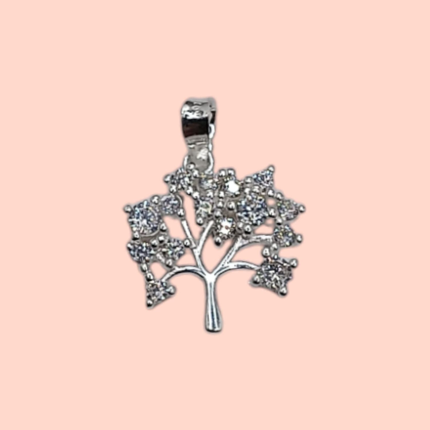 DIJE DE ARBOL CON CZ 2 CM PLATA .925