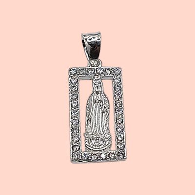 DIJE VIRGEN CON  CZ PLATA .925