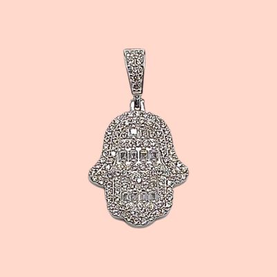 DIJE MANO DE FATIMA MICROPAVE  PLATA .925