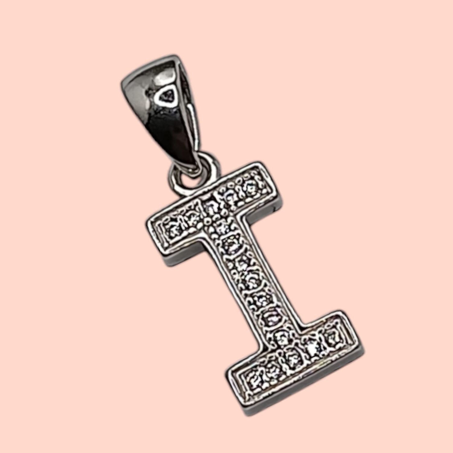 DIJE LETRA I 1.5 CM PLATA RODISADA PLATA .925