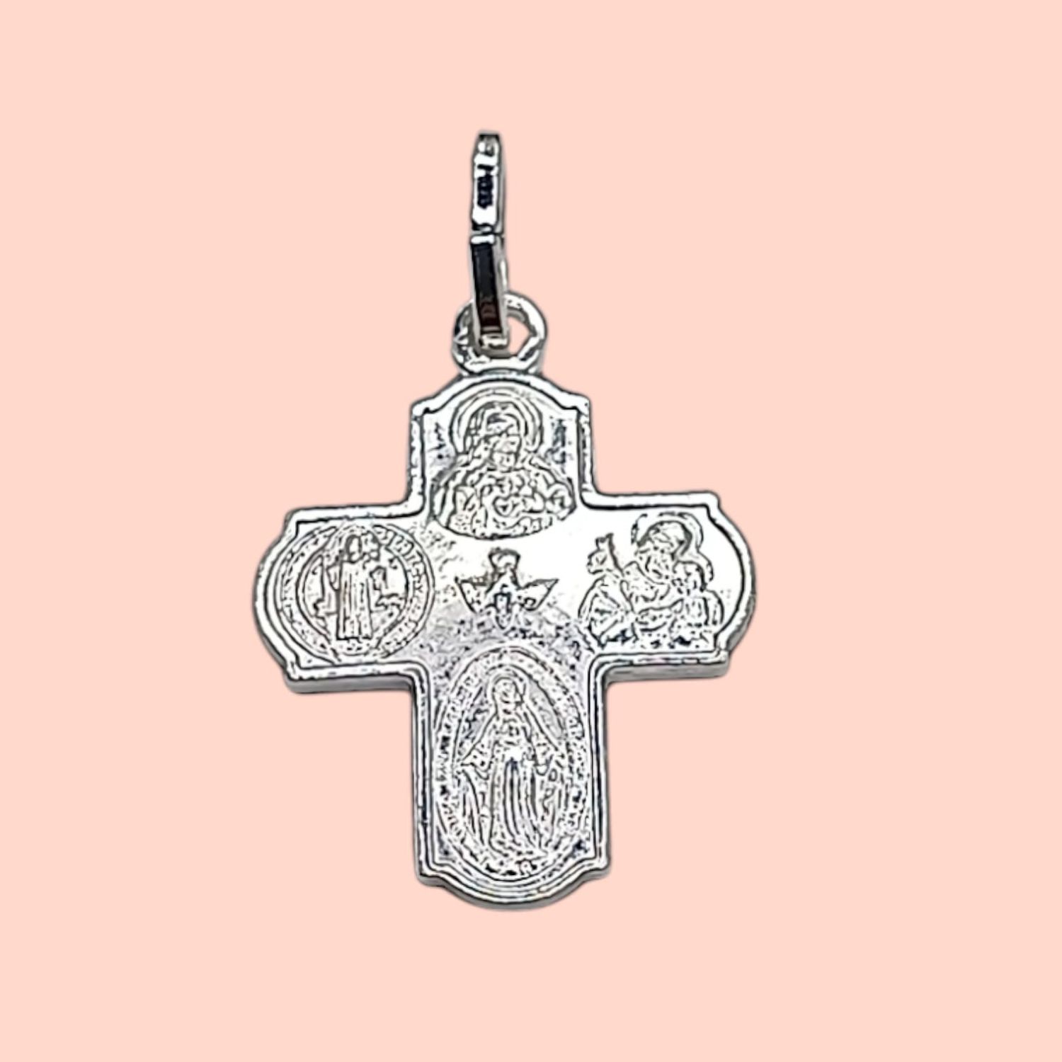 DIJE CRUZ SANTOS 2 CM PLATA .925