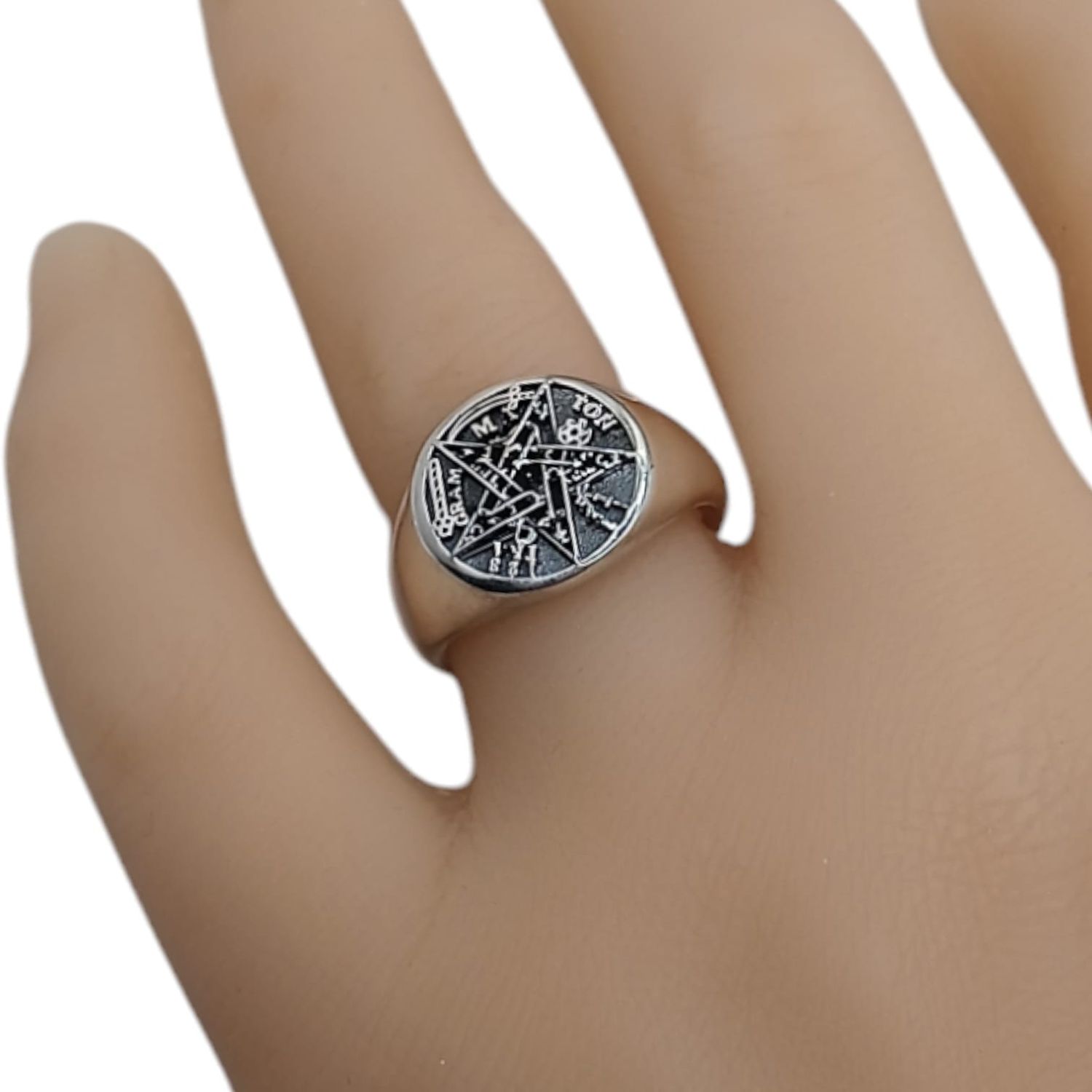 ANILLO PENTAGRAMA OXY, VARIAS MEDIDAS, PLATA .925