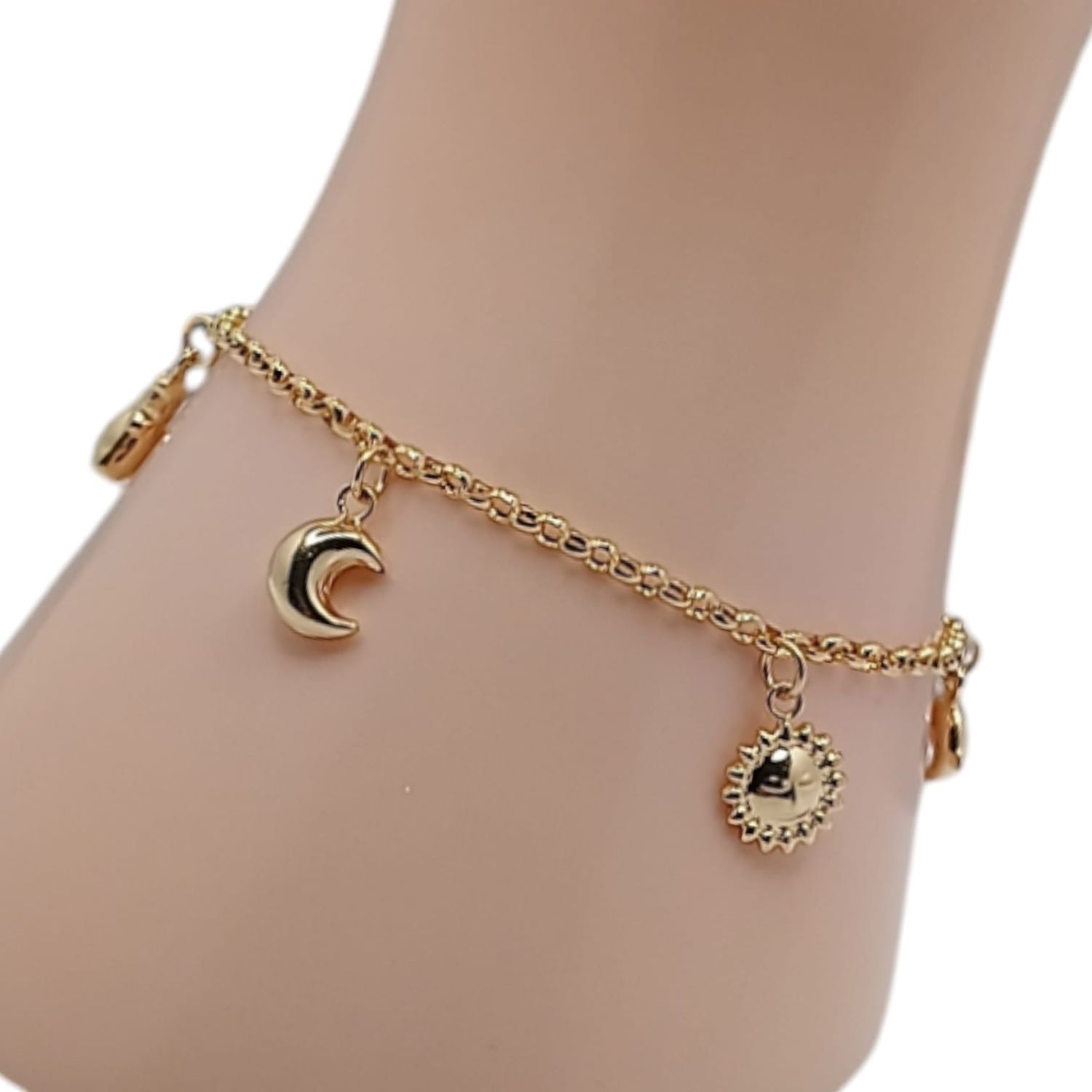 PULSERA DIJES COLGNTES 7.5&quot; ORO 14K