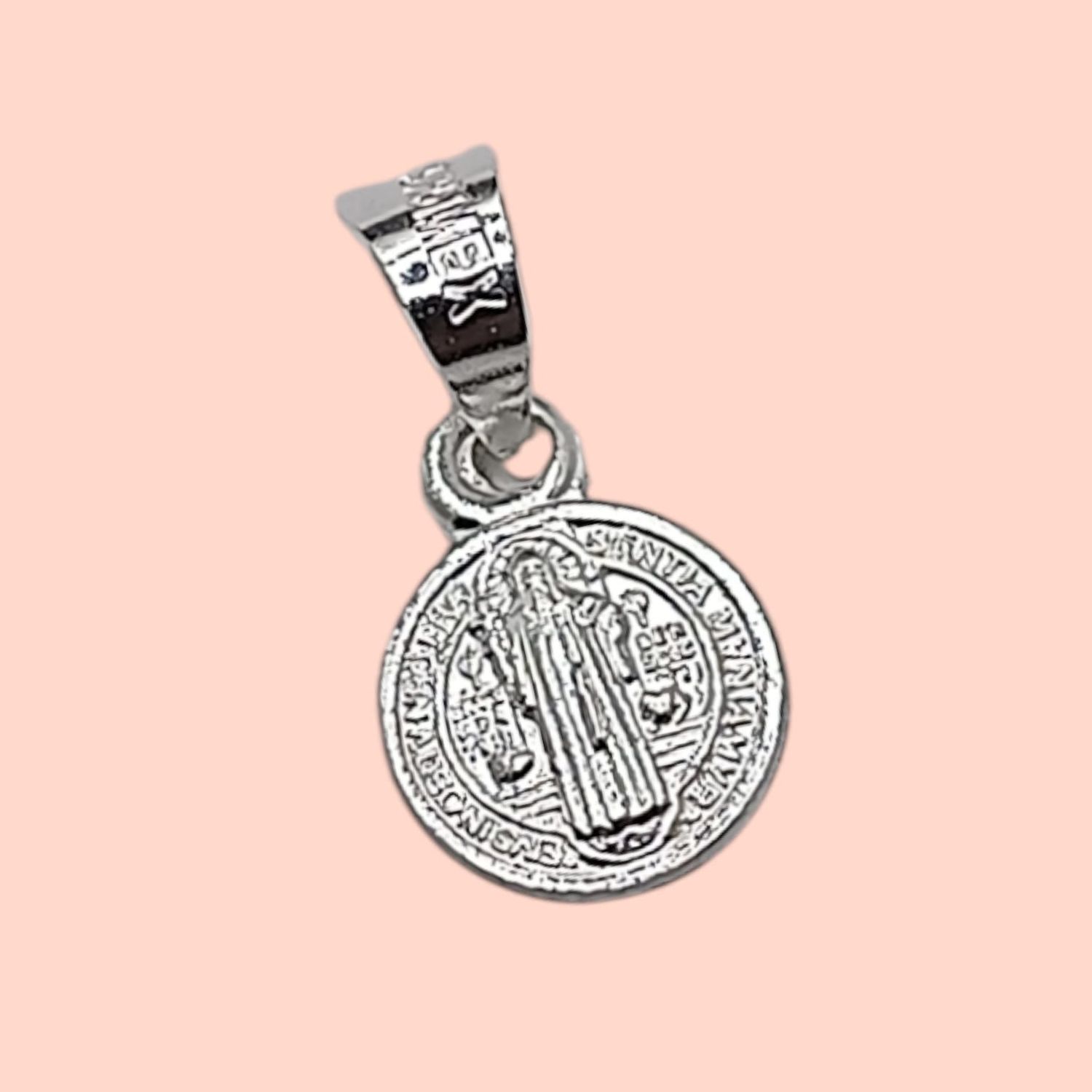 DIJE PLATA SAN BENITO 1.5CM LARGO TOTAL PLATA .925