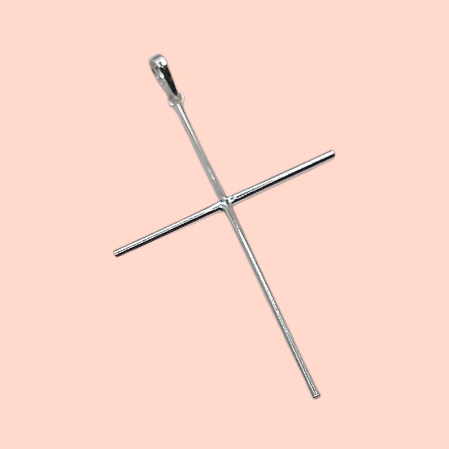 DIJE CRUZ LISA 5.5 CM PLATA .925
