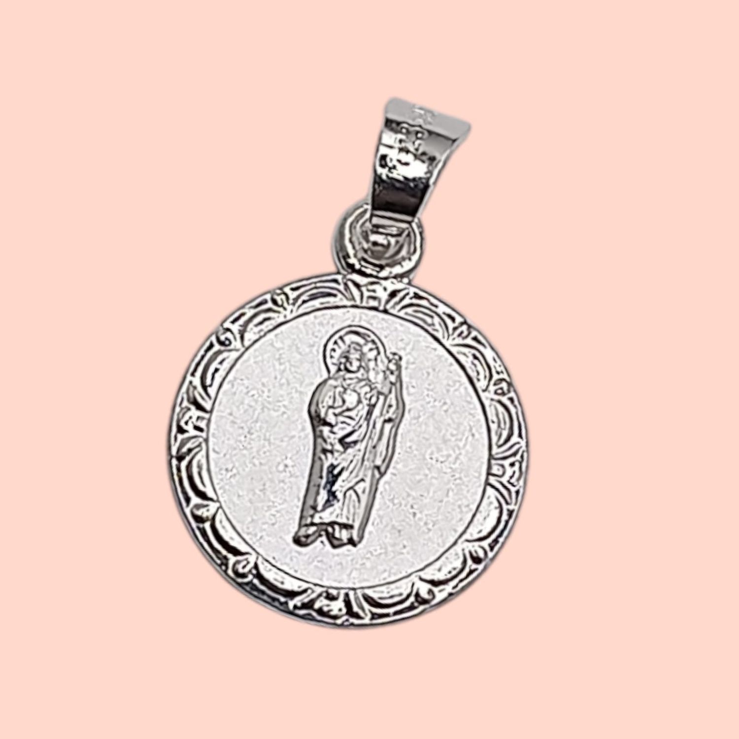 MEDALLA SAN JUDAS T 2CM LARGO TOTAL PLATA .925